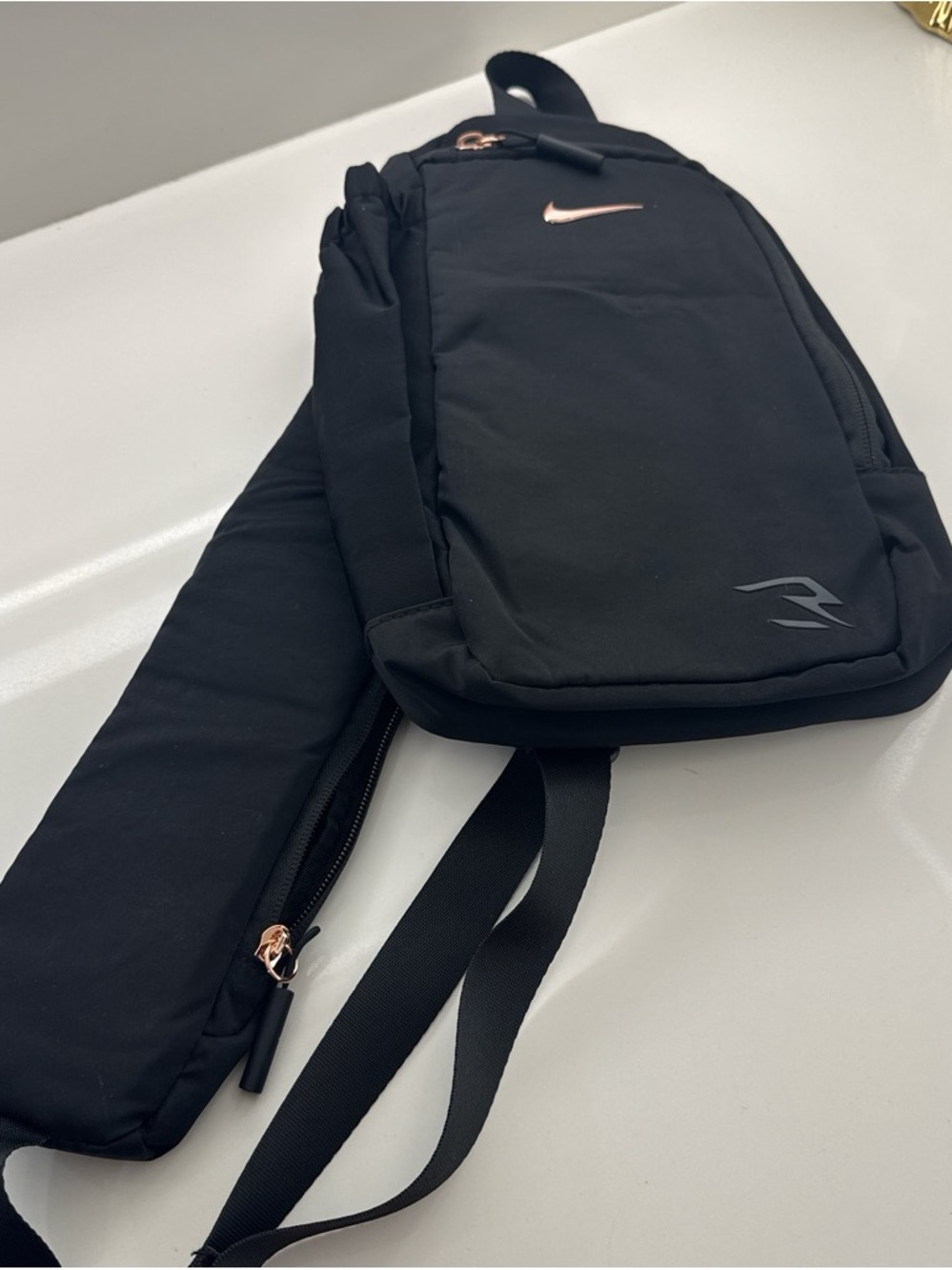 Nike Black Sling Bag with Rose Gold Details